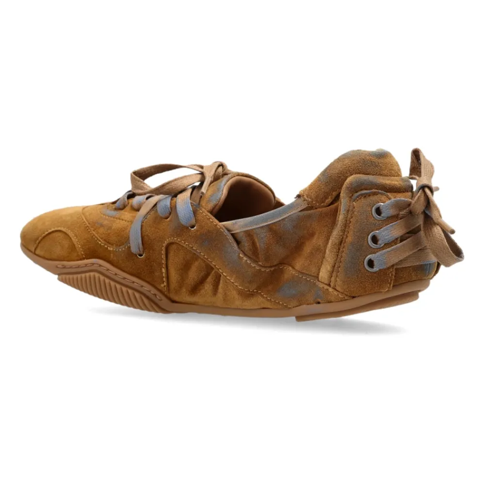 Sneakers<Acne Studios Sko i ruskind med snørebånd Brun