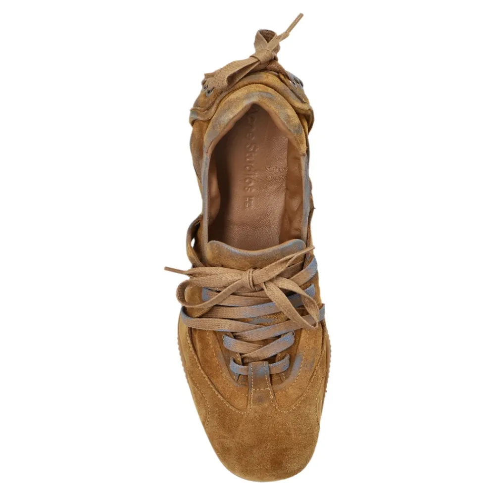 Sneakers<Acne Studios Sko i ruskind med snørebånd Brun