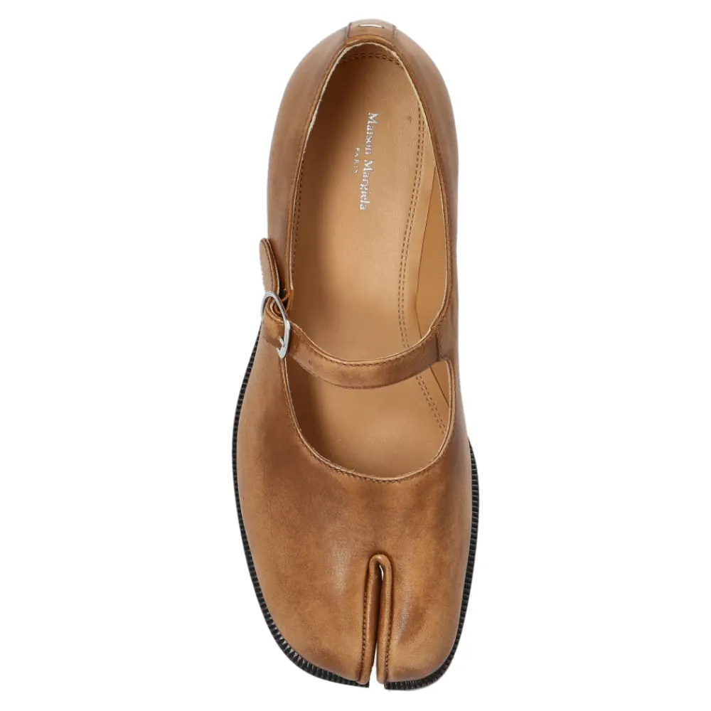 Ballerina Sko<Maison Margiela Sko med cut-out Tabi Brun