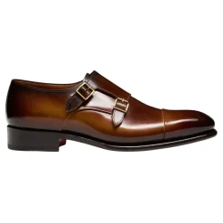Business Sko<Santoni Sko med dobbeltspænde Brun