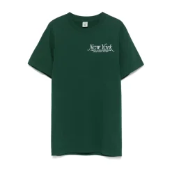 T-Shirts<Sporty & Rich Skovt logo print rund hals t-shirt Grøn