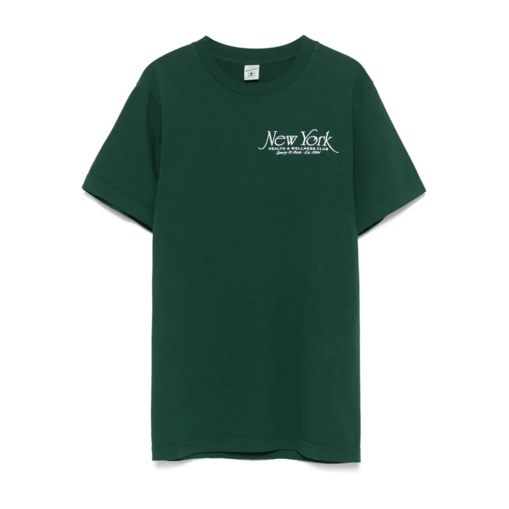 T-Shirts<Sporty & Rich Skovt logo print rund hals t-shirt Grøn