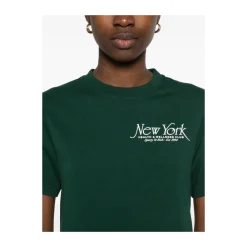 T-Shirts<Sporty & Rich Skovt logo print rund hals t-shirt Grøn