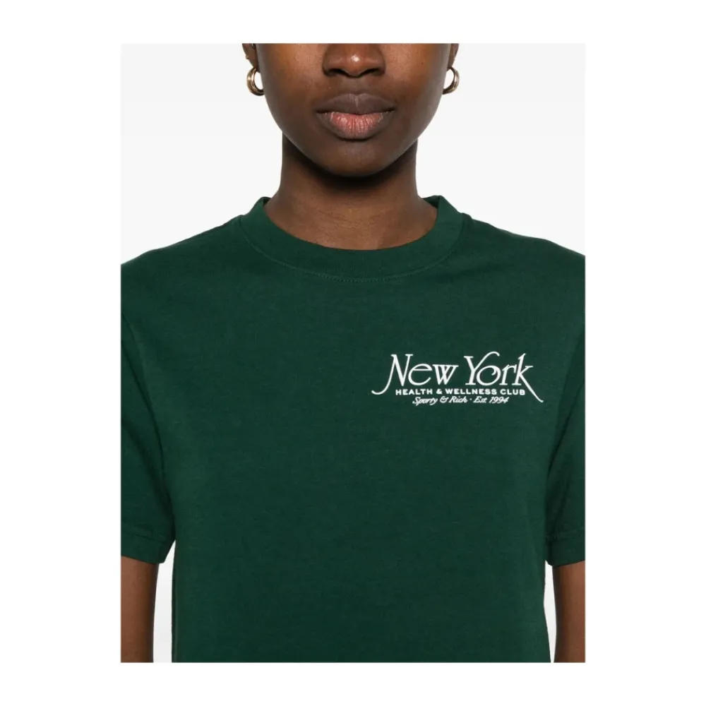 T-Shirts<Sporty & Rich Skovt logo print rund hals t-shirt Grøn