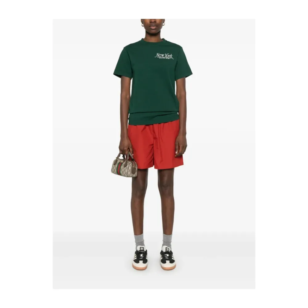 T-Shirts<Sporty & Rich Skovt logo print rund hals t-shirt Grøn