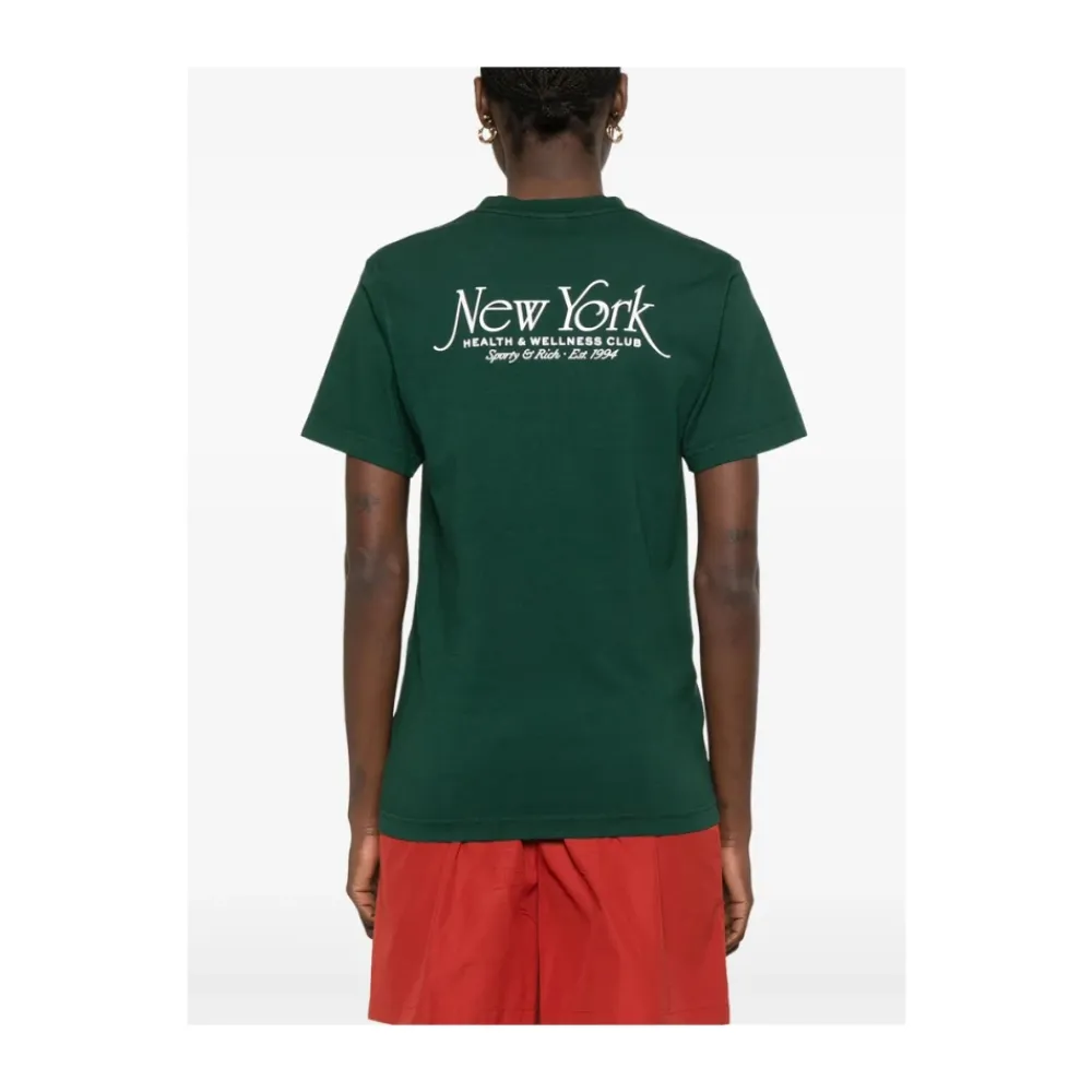 T-Shirts<Sporty & Rich Skovt logo print rund hals t-shirt Grøn