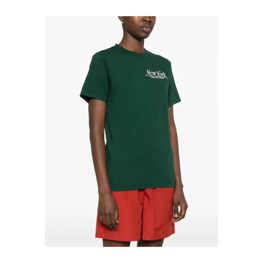 T-Shirts<Sporty & Rich Skovt logo print rund hals t-shirt Grøn