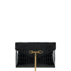 Clutch^Elisabetta Franchi Skuldertaske med Groumette-kæde Sort