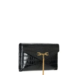 Clutch^Elisabetta Franchi Skuldertaske med Groumette-kæde Sort