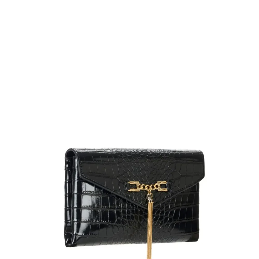 Clutch^Elisabetta Franchi Skuldertaske med Groumette-kæde Sort