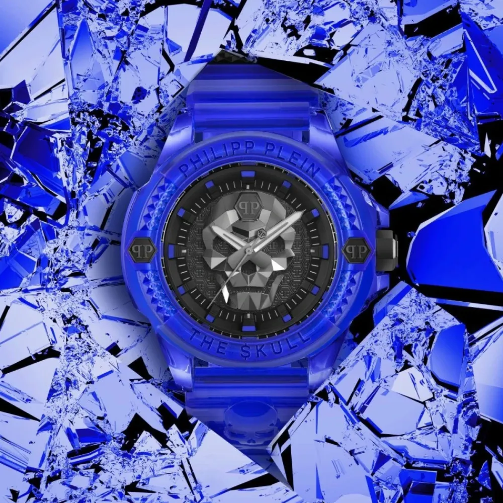 Ure^Philipp Plein Skull Scuba Duba Edition Ur Blå