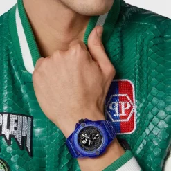 Ure^Philipp Plein Skull Scuba Duba Edition Ur Blå