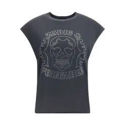 T-Shirts<Zadig & Voltaire Skull Strass T-Shirt Sort