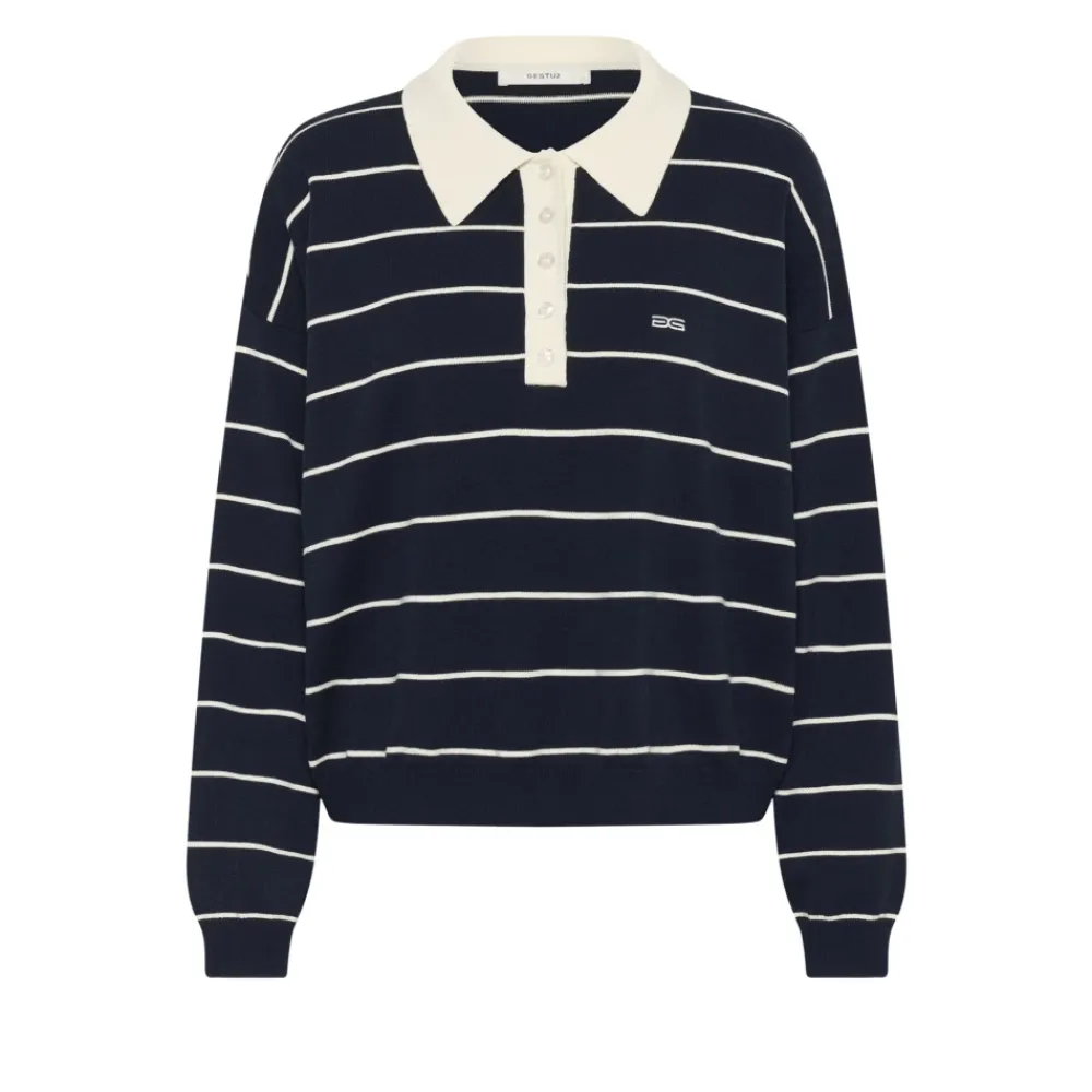 Striktrøjer & Sweatere^Gestuz Skycaptain Stribet Strik Sort