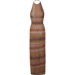 Kjoler<Missoni Slange-mønstret Viscose Lamé Kjole med Halter Neck Multifarvet