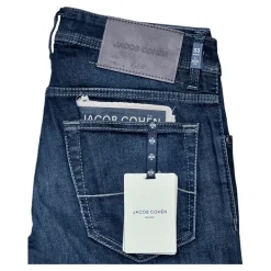 Jeans<Jacob Cohën Slim Carbon Label Mørk Vasket Jeans Blå