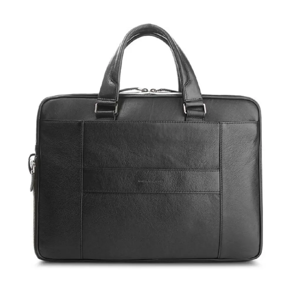 Laptop Tasker^Piquadro Slim Computer Taske 15" med iPad Rum Sort