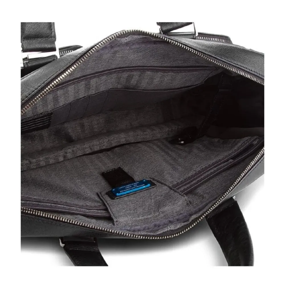Laptop Tasker^Piquadro Slim Computer Taske 15" med iPad Rum Sort