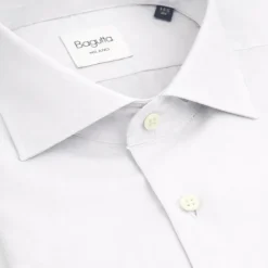 Skjorter<Bagutta Slim Fit bomuldsskjorte Hvid