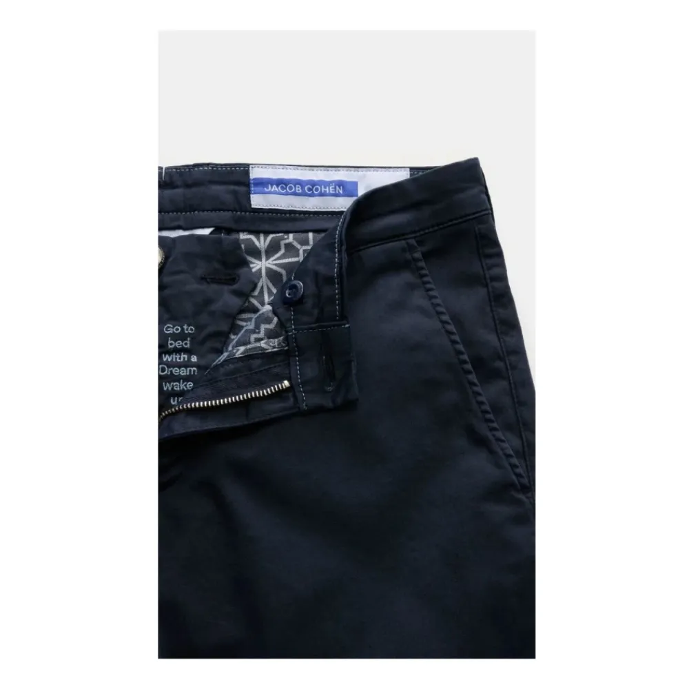 Bukser<Jacob Cohën Slim Fit Chino Bukser Marine Blå