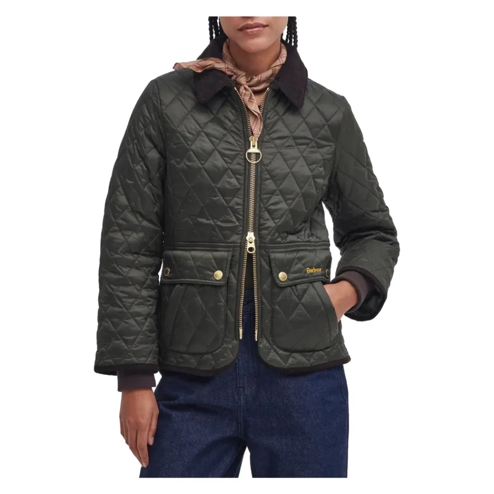 Jakker<Barbour Slim Fit Diamantquiltet Jakke Grøn