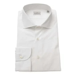Skjorter<Bagutta Slim Fit French Krave Bomuld Skjorte Hvid