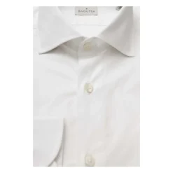 Skjorter<Bagutta Slim Fit French Krave Bomuld Skjorte Hvid