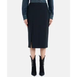 Nederdele<Dondup Slim Fit Stretch Nederdel med Frontslids Sort
