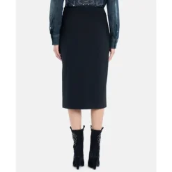 Nederdele<Dondup Slim Fit Stretch Nederdel med Frontslids Sort