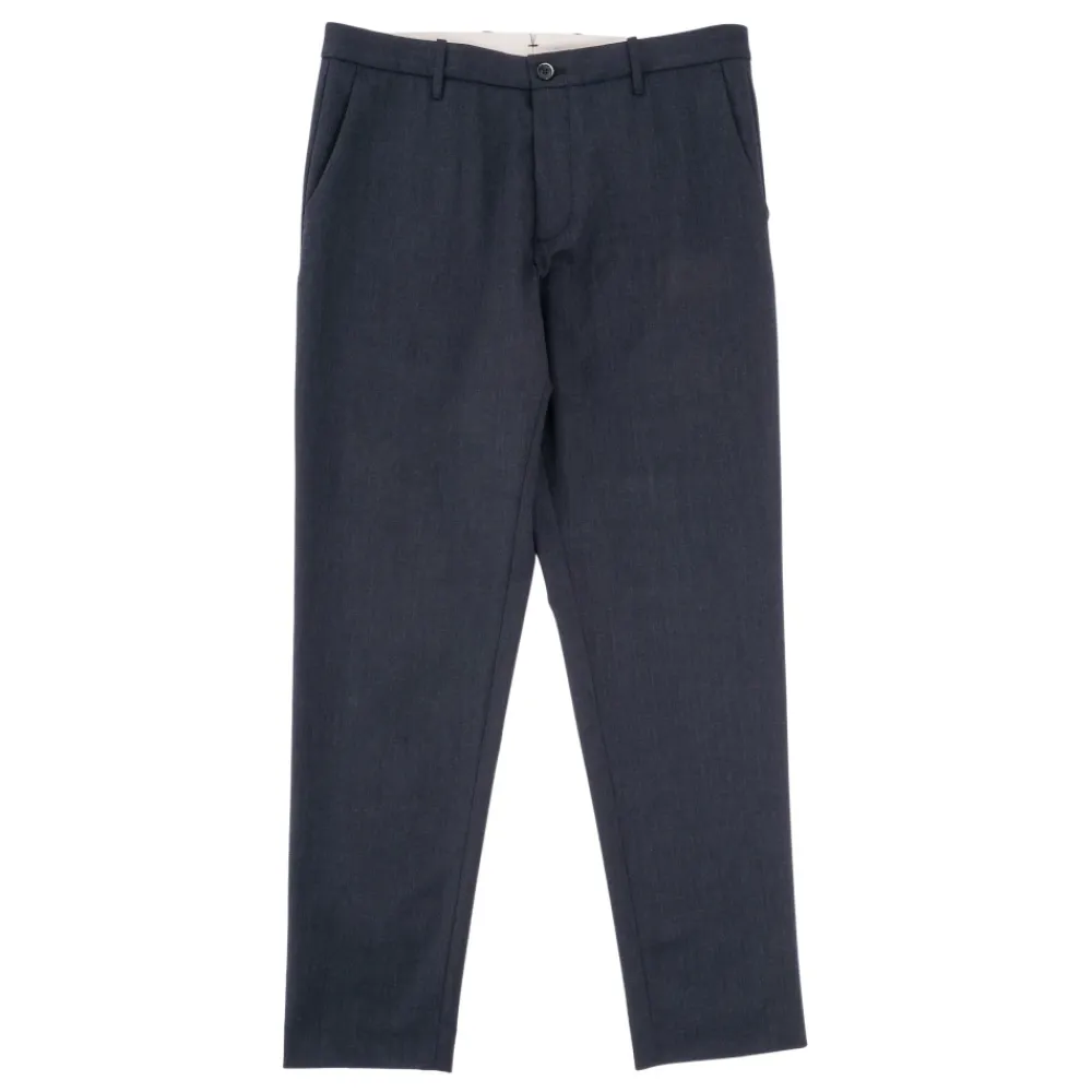 Bukser^Nine In The Morning Slim Wool Pant med italiensk elegance Blå