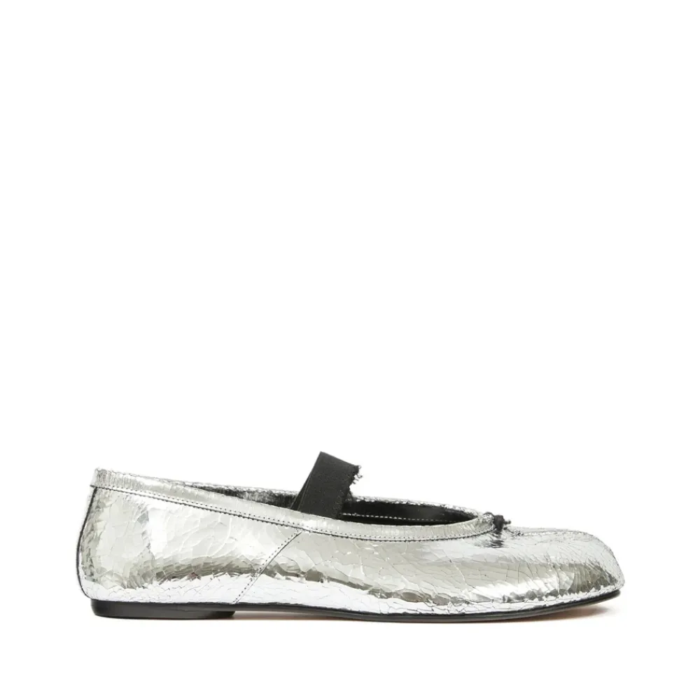 Ballerina Sko<Maison Margiela Sølv Elastisk Strop Tabi Slip-On Sko Grå