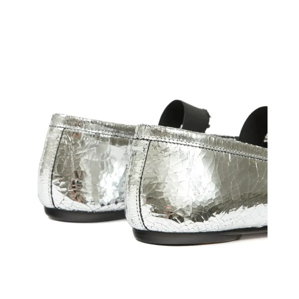 Ballerina Sko<Maison Margiela Sølv Elastisk Strop Tabi Slip-On Sko Grå