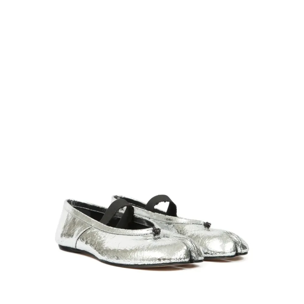 Ballerina Sko<Maison Margiela Sølv Elastisk Strop Tabi Slip-On Sko Grå