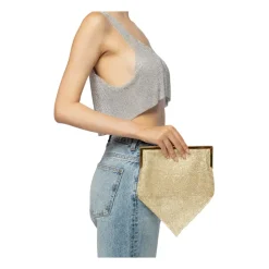 Clutch^Twentyfour Sølv Krystal Skuldertaske Gul