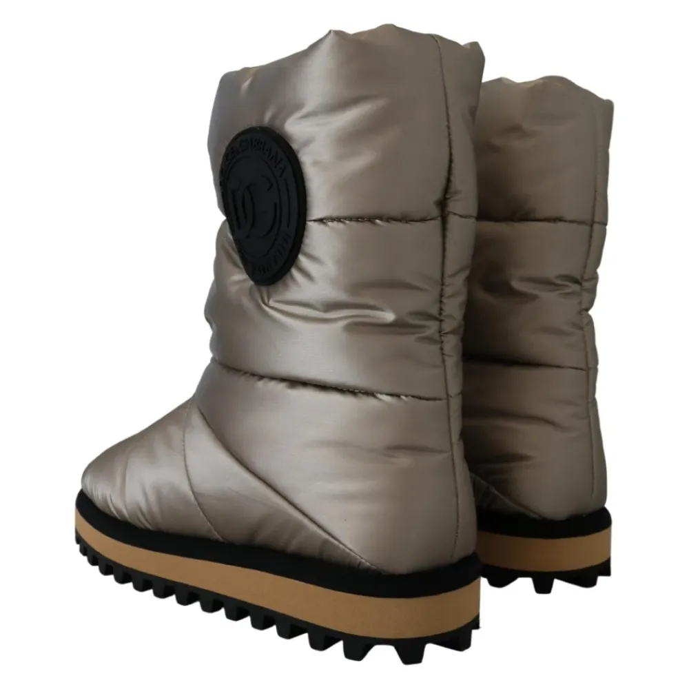Vinterstøvler^Dolce & Gabbana Sølv Vinter Mid Calf Støvler Grå