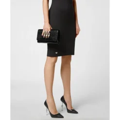 Clutch<Philipp Plein Small Croco Embossed Clutch Eagle Sort