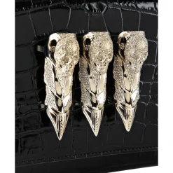 Clutch<Philipp Plein Small Croco Embossed Clutch Eagle Sort