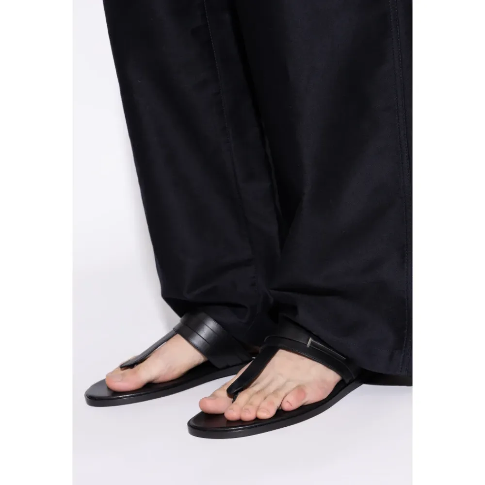 Sandaler<Tom Ford Smooth Leather T-Sandal Sort