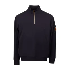 Trøjer|Sweatshirts<Moose Knuckles Snyder 1/4 Zip Gold Black Jacket Sort