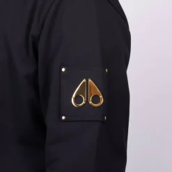 Trøjer|Sweatshirts<Moose Knuckles Snyder 1/4 Zip Gold Black Jacket Sort