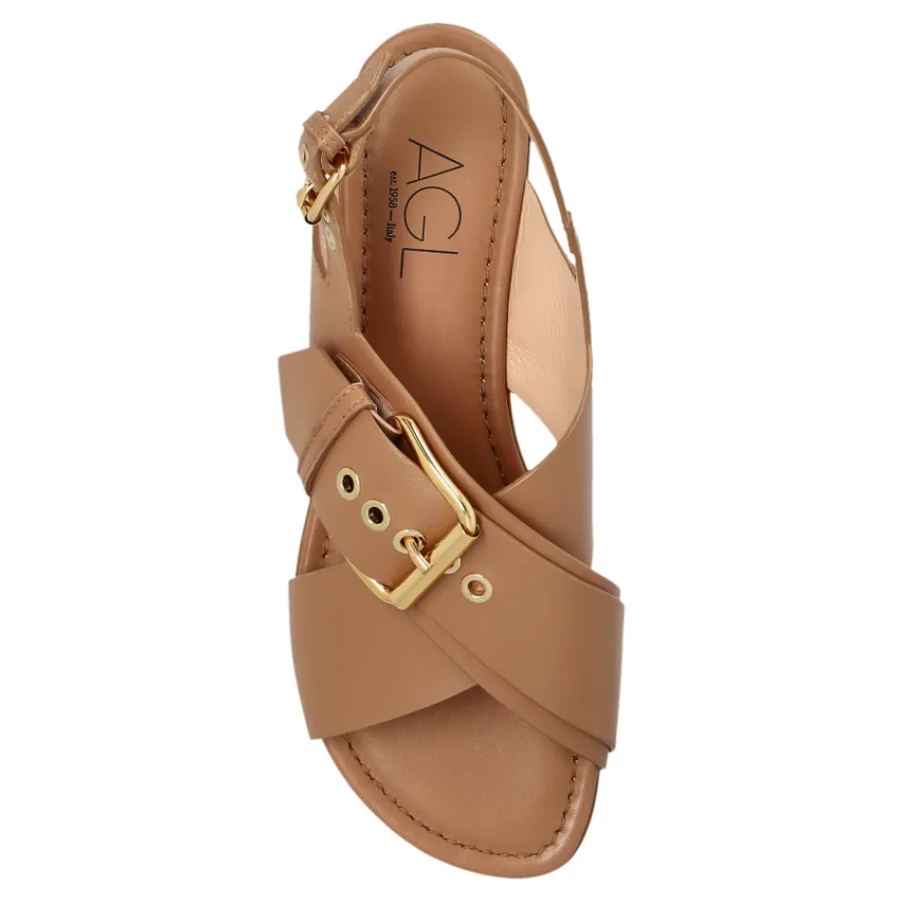 Sandaler<AGL Sommer Sandaler med Krydsremme Brun