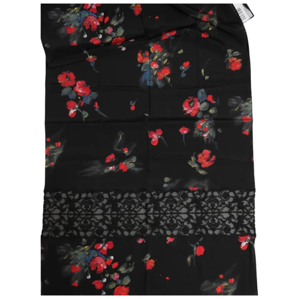 Halstørklæder Og Tørklæder^Dolce & Gabbana blomstret halsvarmer tørklæde Sort