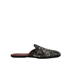Hjemmesko<Dolce & Gabbana Blomstret Jacquard Slides Sko Sort