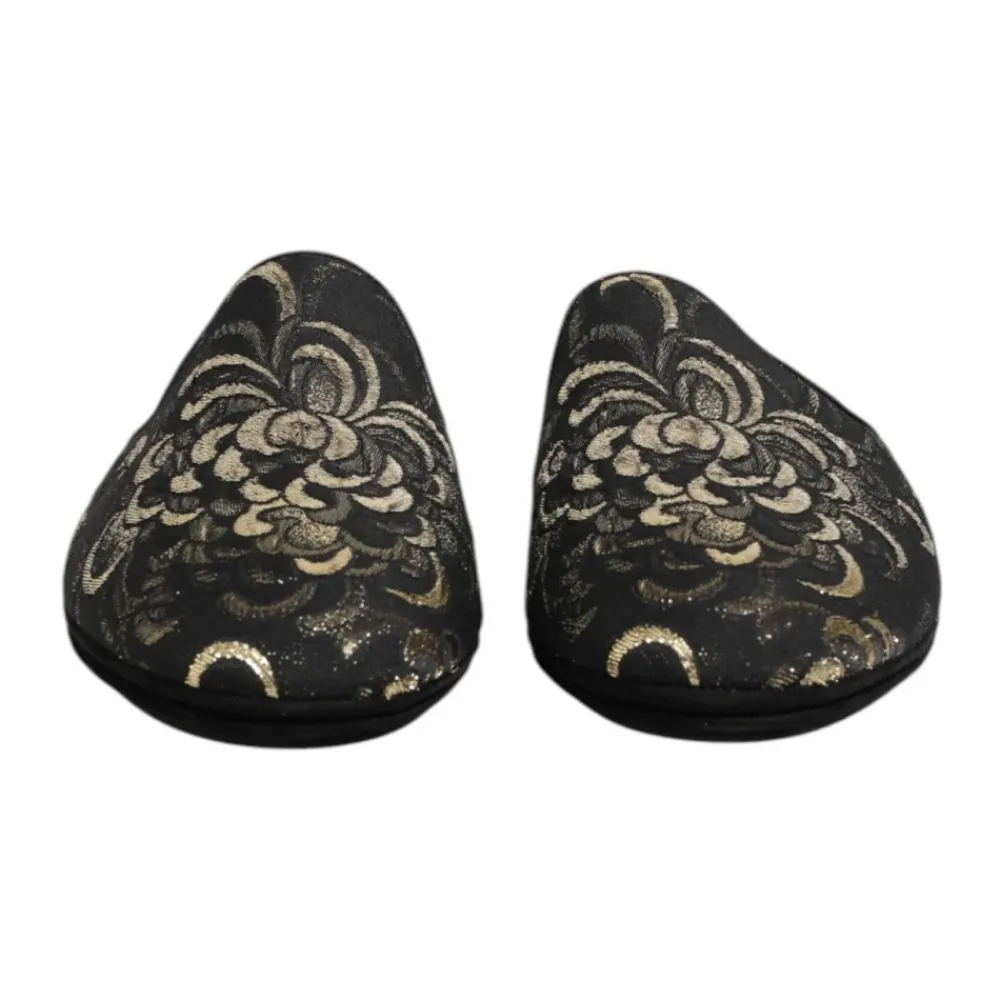 Hjemmesko<Dolce & Gabbana Blomstret Jacquard Slides Sko Sort