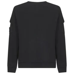Trøjer|Sweatshirts<Stone Island Bomuldssweater med Lommer Sort