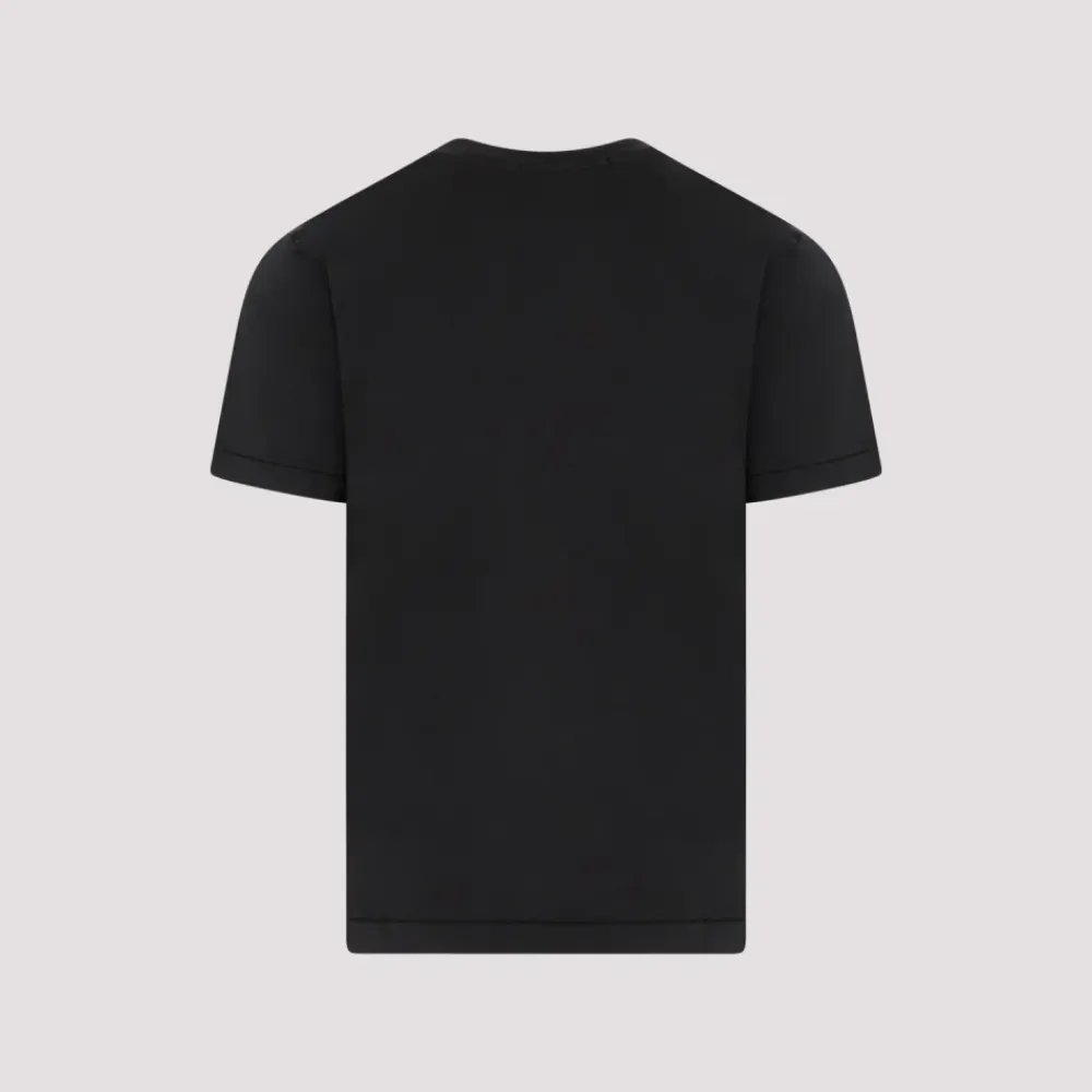 T-Shirts<Stone Island Bomuldst-shirt med Logomærke Sort