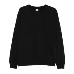 Trøjer|Sweatshirts<C.P. Company Crew Neck Sweater Bomuld Sort