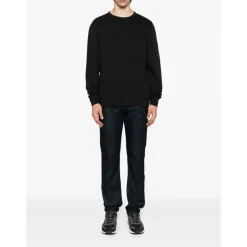Trøjer|Sweatshirts<C.P. Company Crew Neck Sweater Bomuld Sort