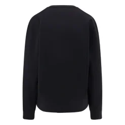 Sweatshirts<Saint Laurent Crew-neck Sweater med Cassandre Broderi Sort