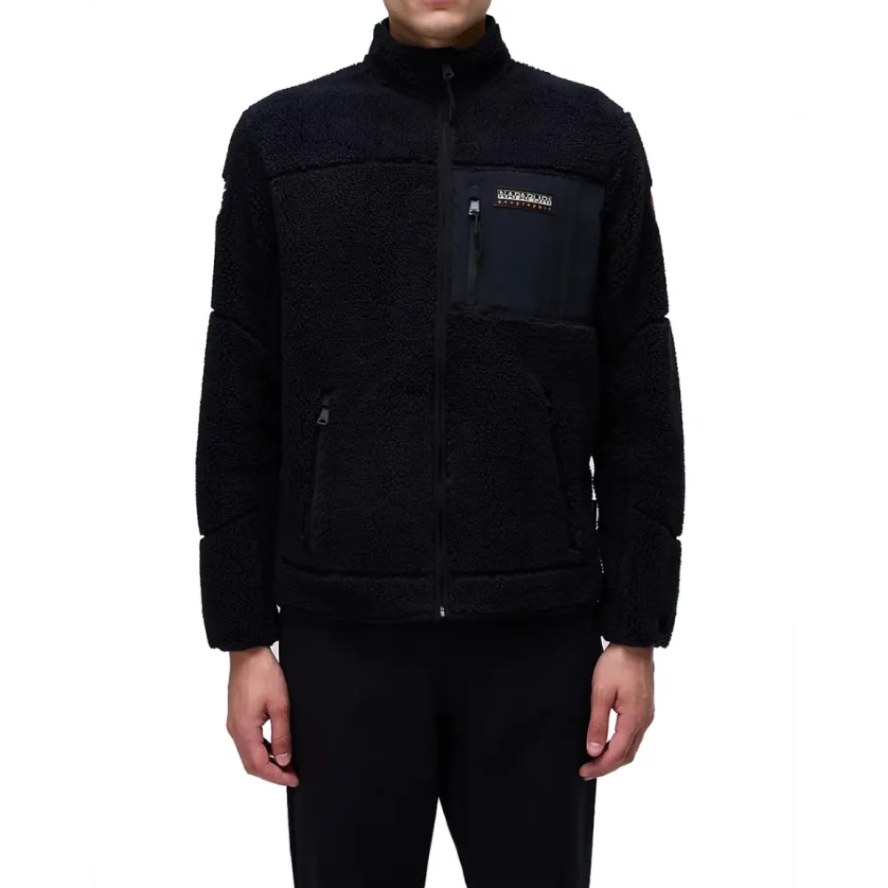 Fleece<Napapijri Ekspedition Fleece Lynlås Jakke Sort